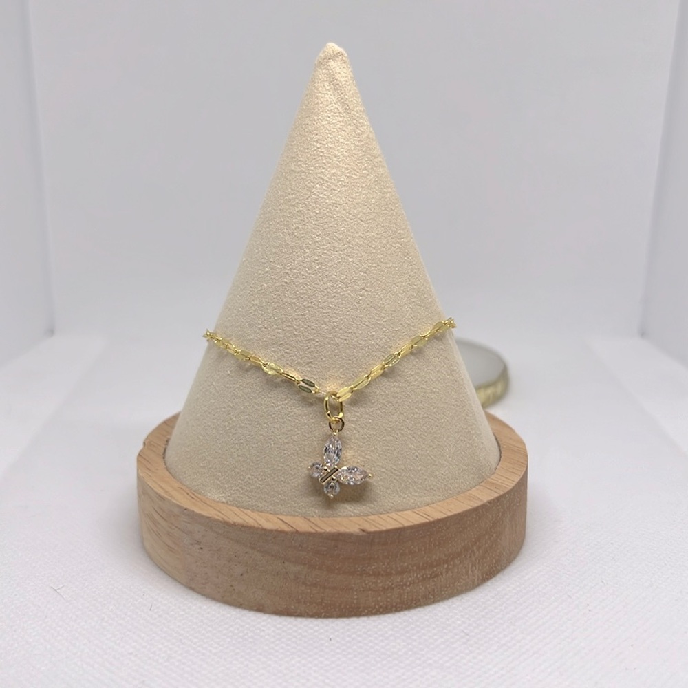Cubic Zirconia Butterfly Anklet